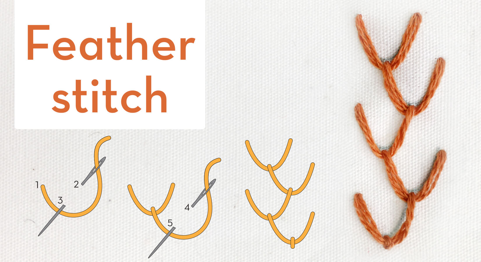 Feather stitch - embroidery stitches