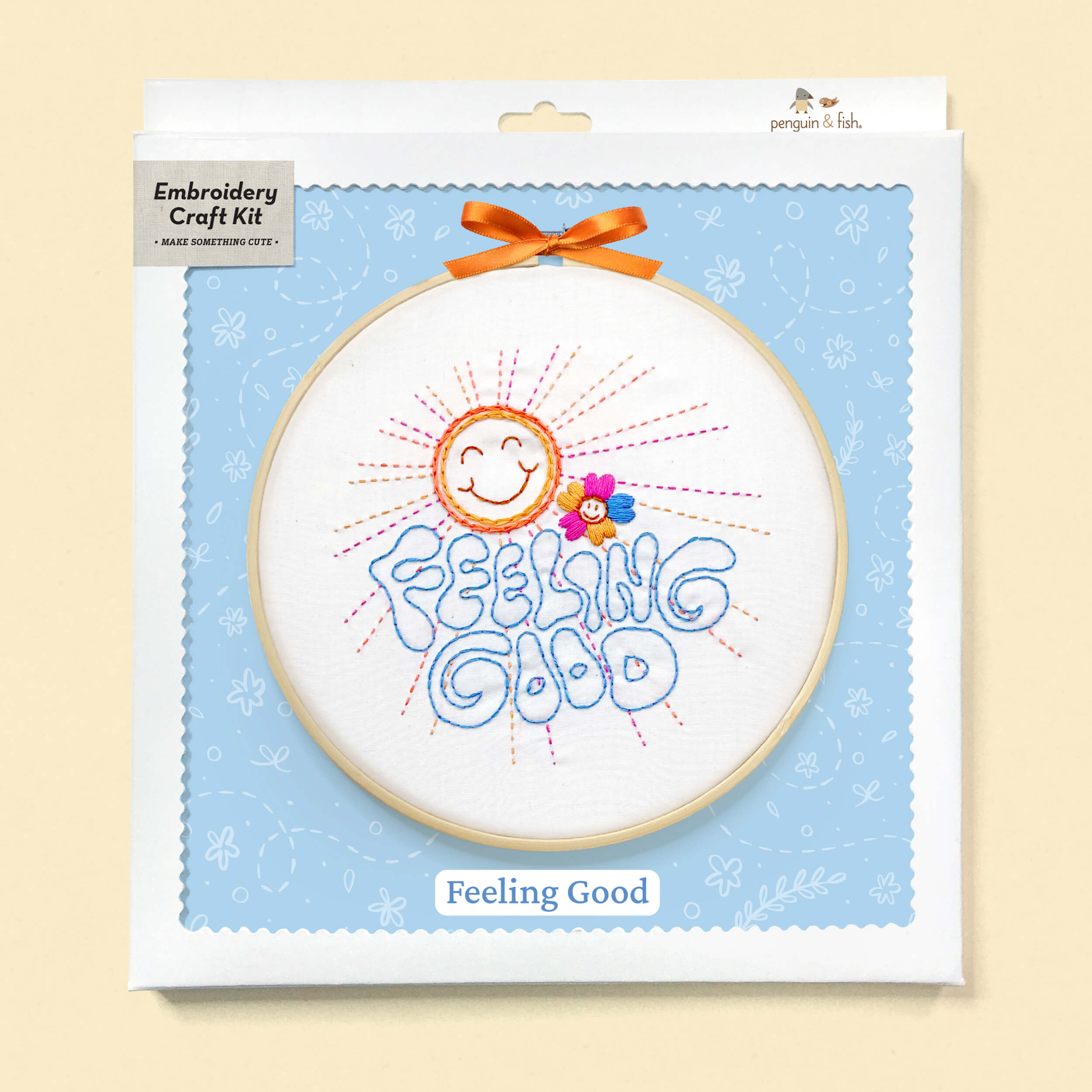 Feeling Good embroidery kit in a box