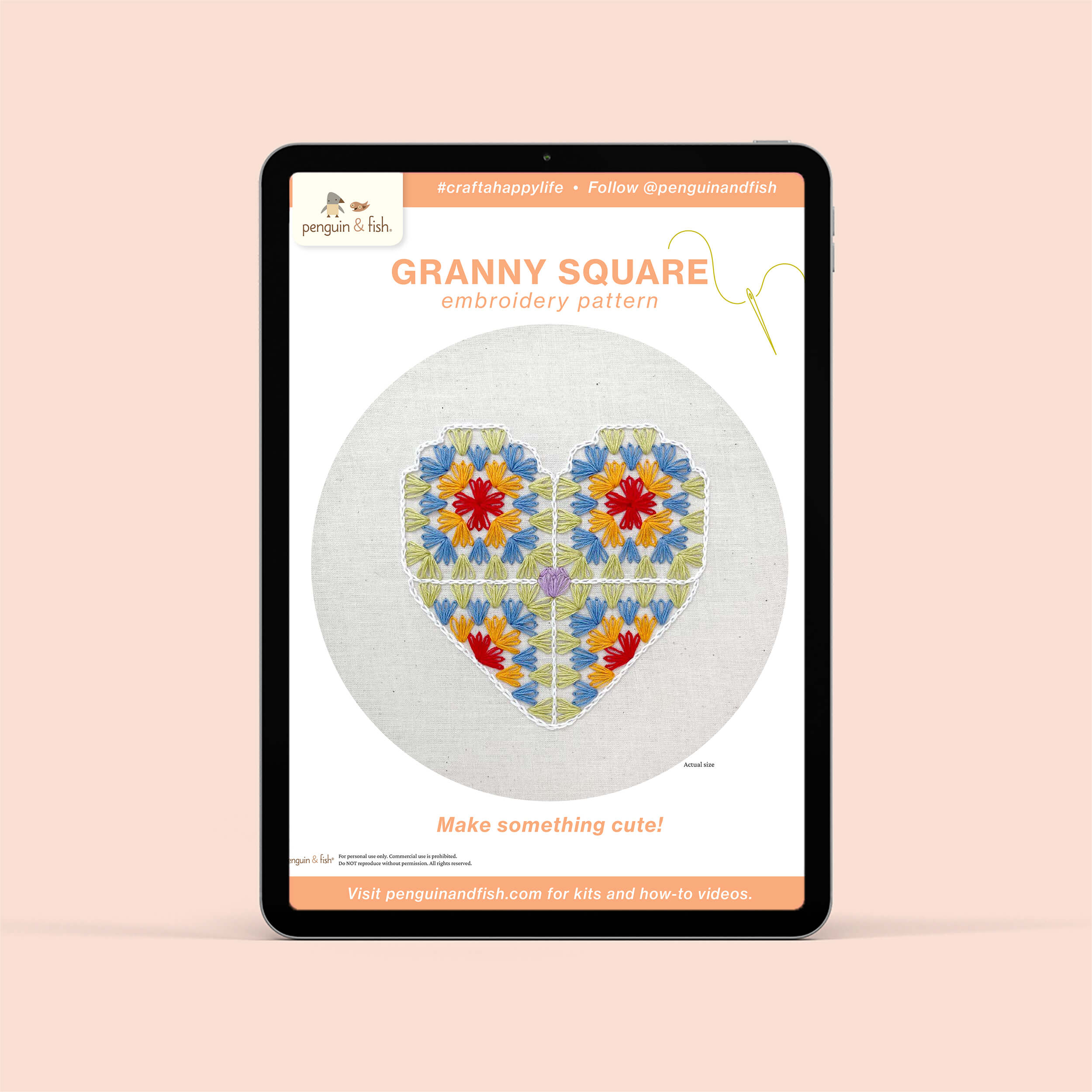 Granny Square PDF embroidery pattern