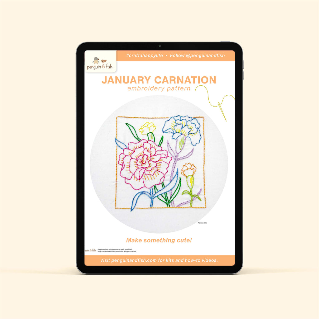 January Carnation PDF pattern