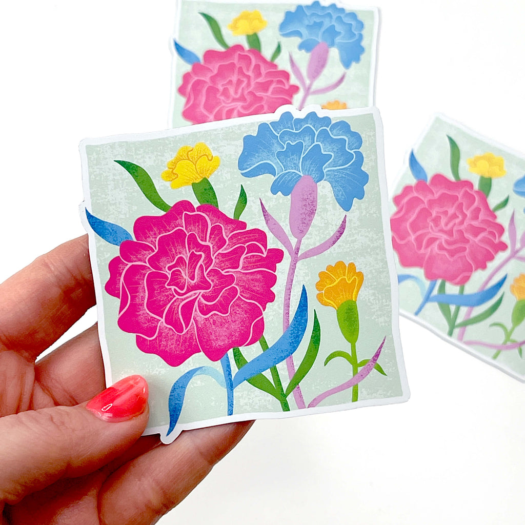 January Carnation magnet