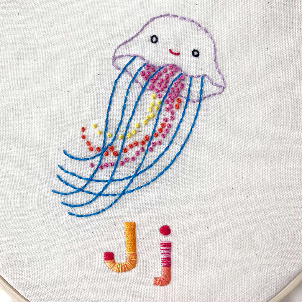 Jellyfish embroidery - finished