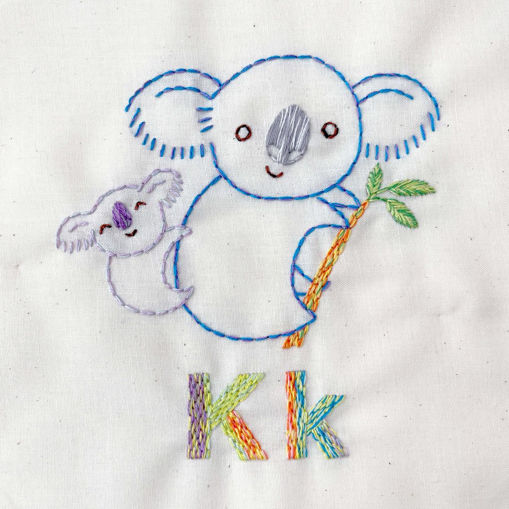 Embroidered koala with mama and baby