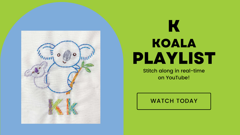 Koala embroidery stitch along