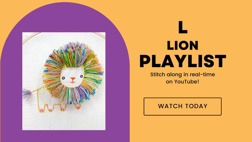 Lion embroidery stitch along playlist