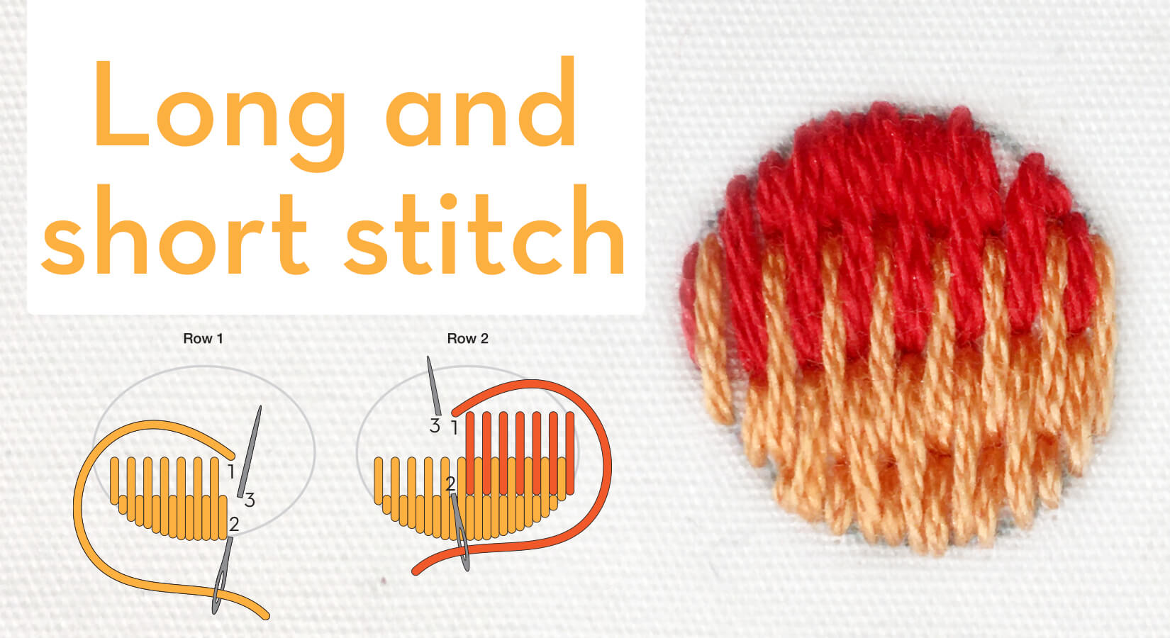Long and short stitch - embroidery stitches