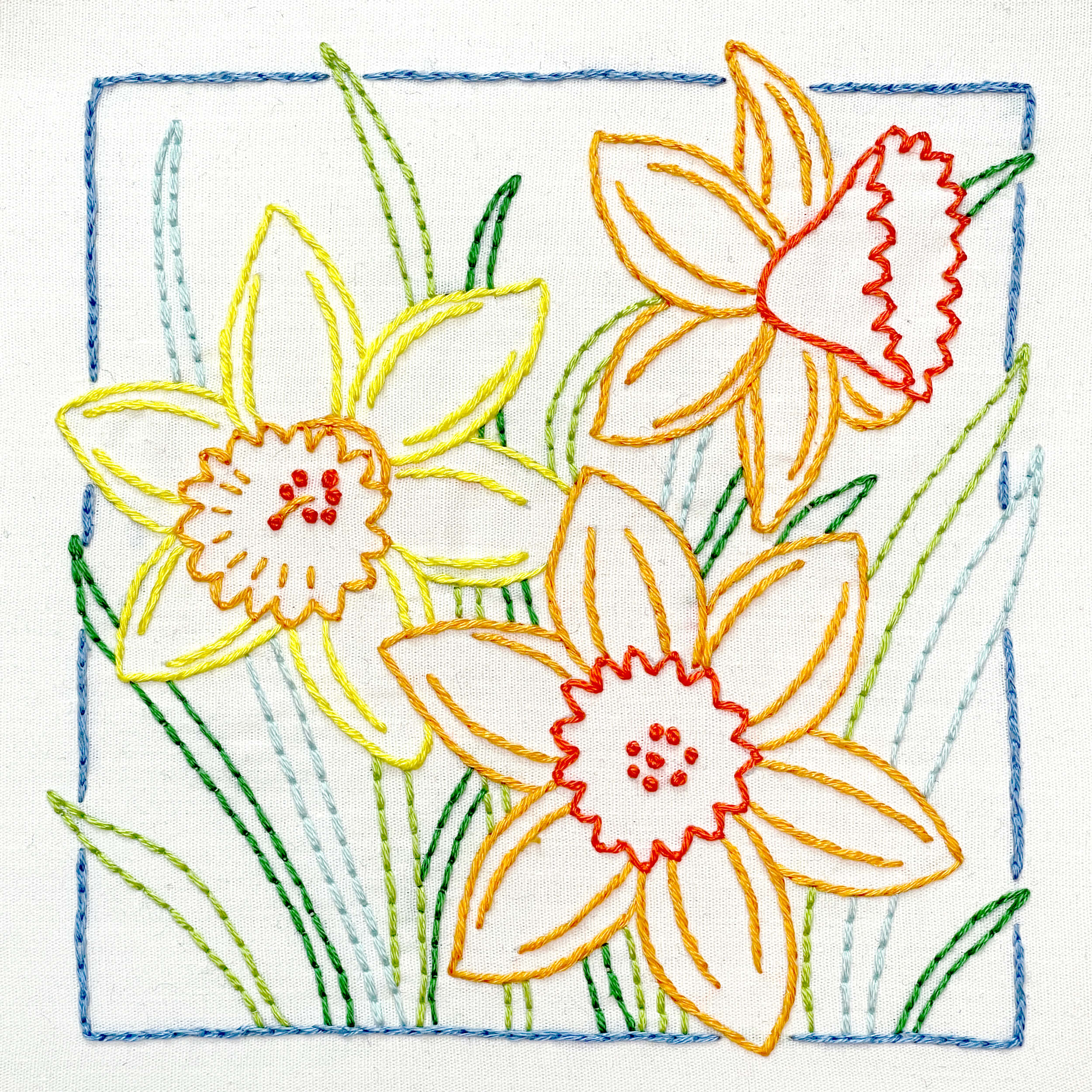 Finished March Daffodil embroidery