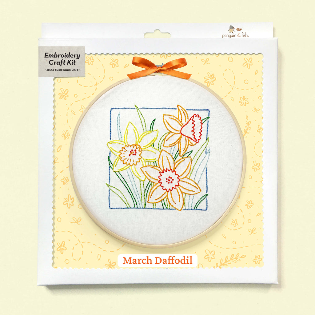 March Daffodil embroidery kit