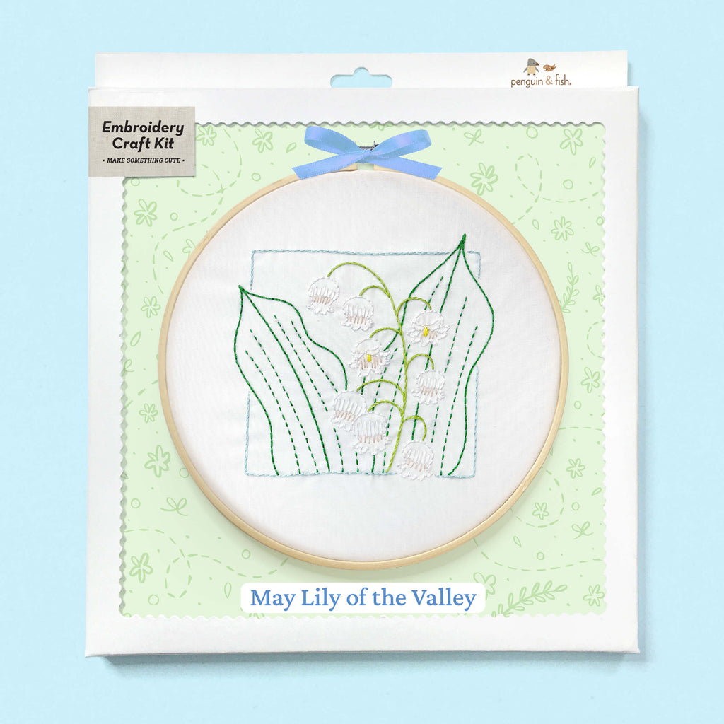 May Lily of the Valley embroidery kit box