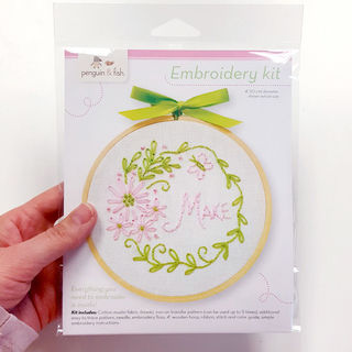 Make embroidery kit in packaging