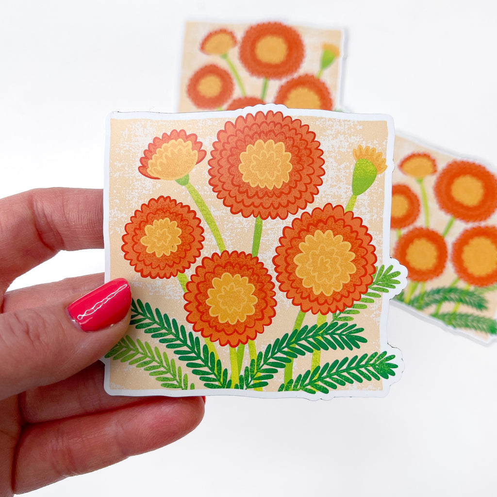 October Marigold refrigerator magnet