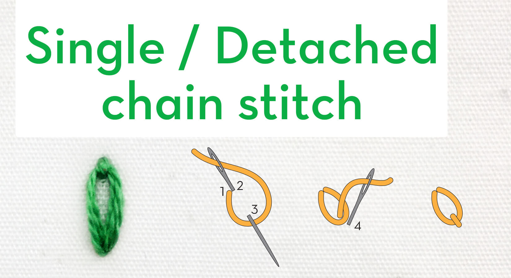 Single/detached chain stitch - embroidery stitches