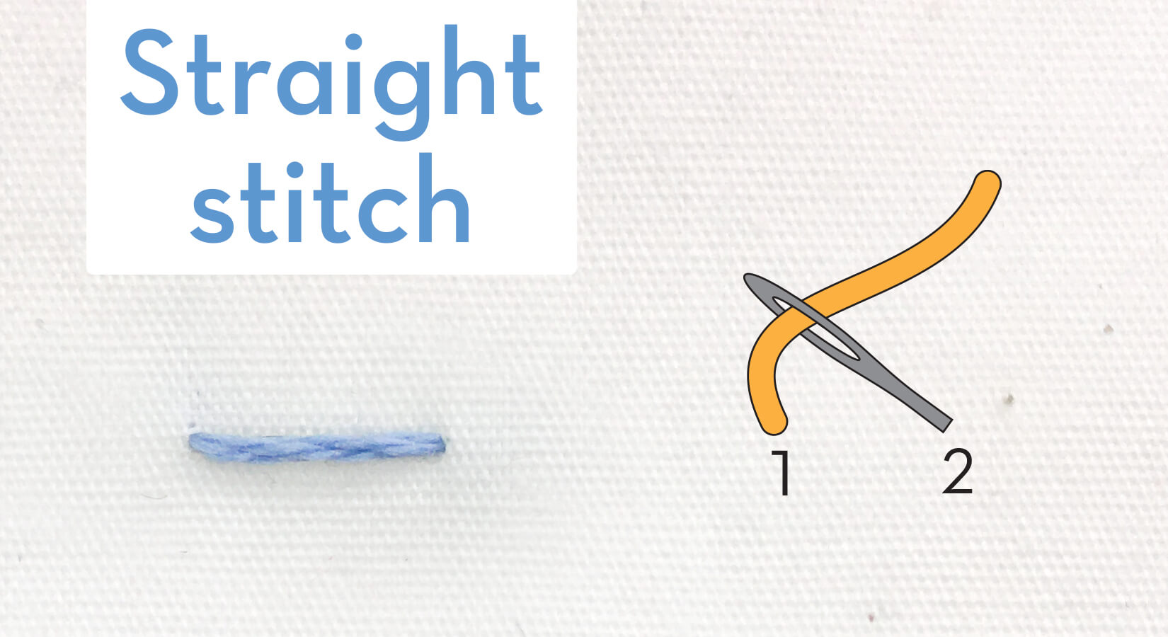 straight stitch - embroidery stitches