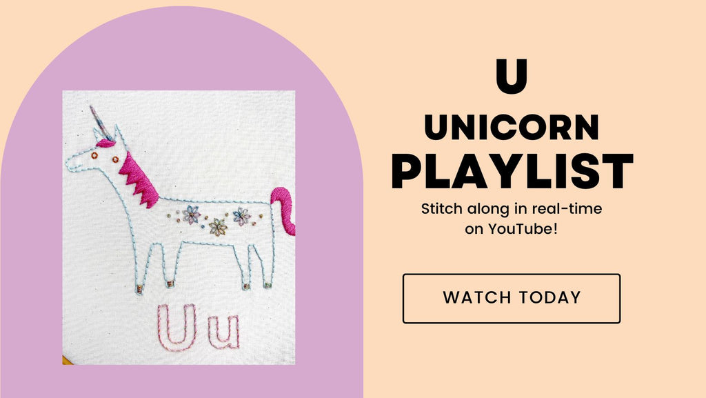 Unicorn embroidery stitch along playlist
