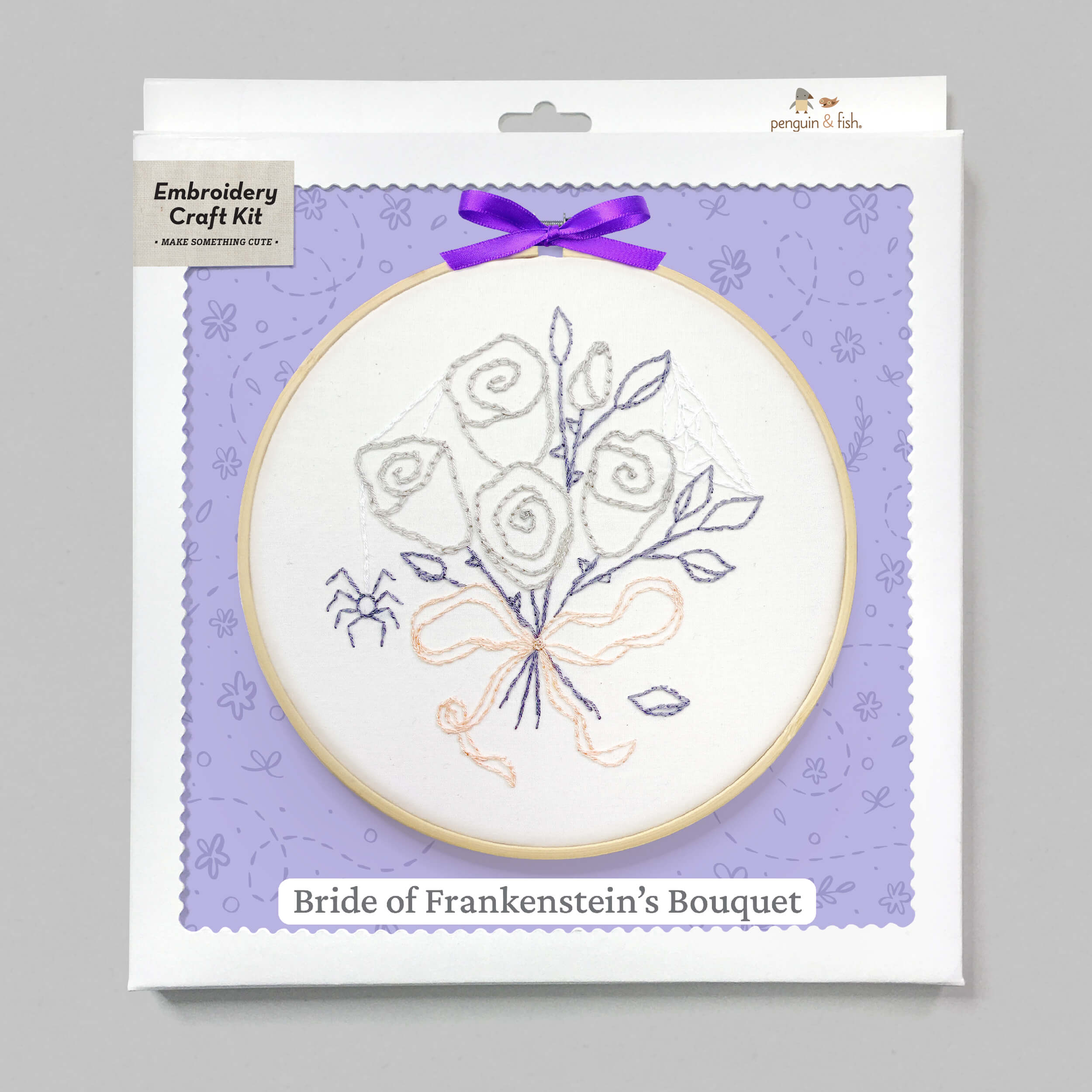 Bride of Frankenstein's Bouquet Halloween embroidery kit in a box