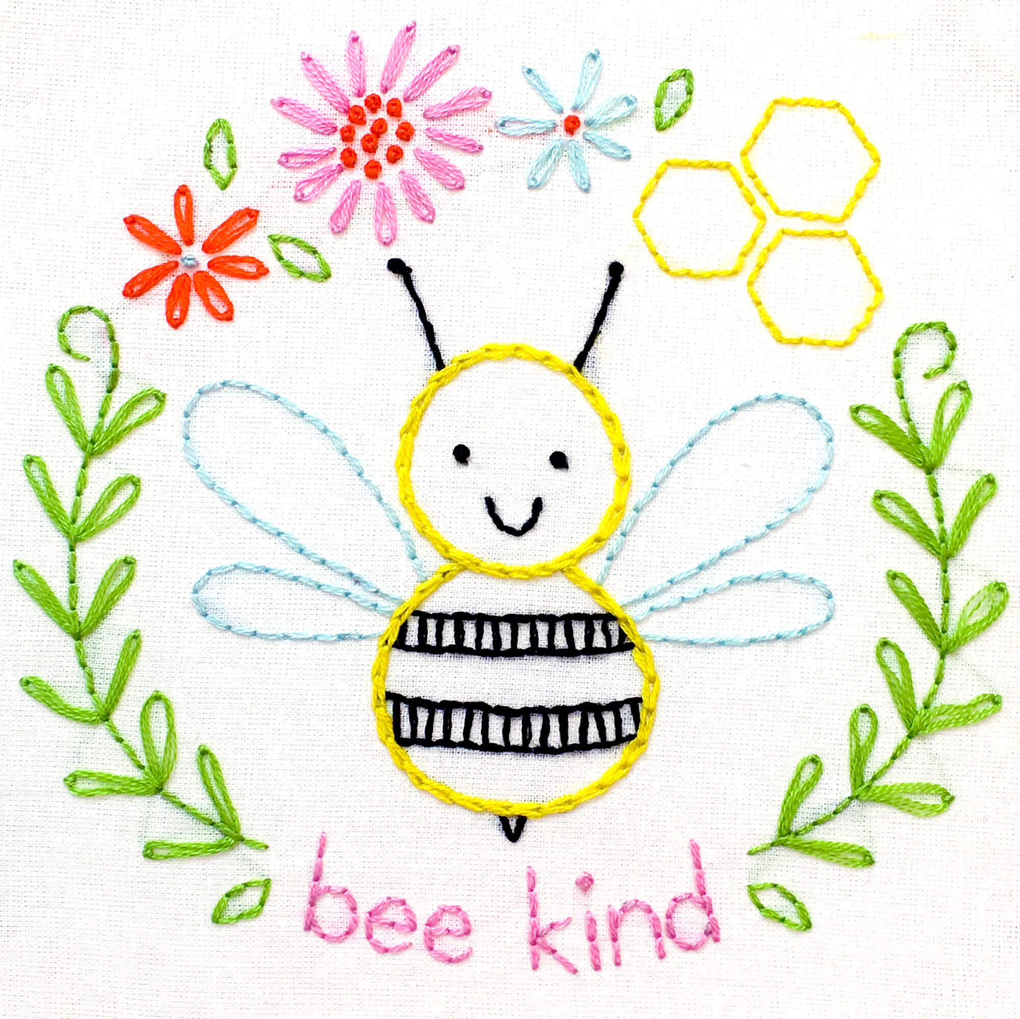 Bee Kind Bumblebee embroidery pattern