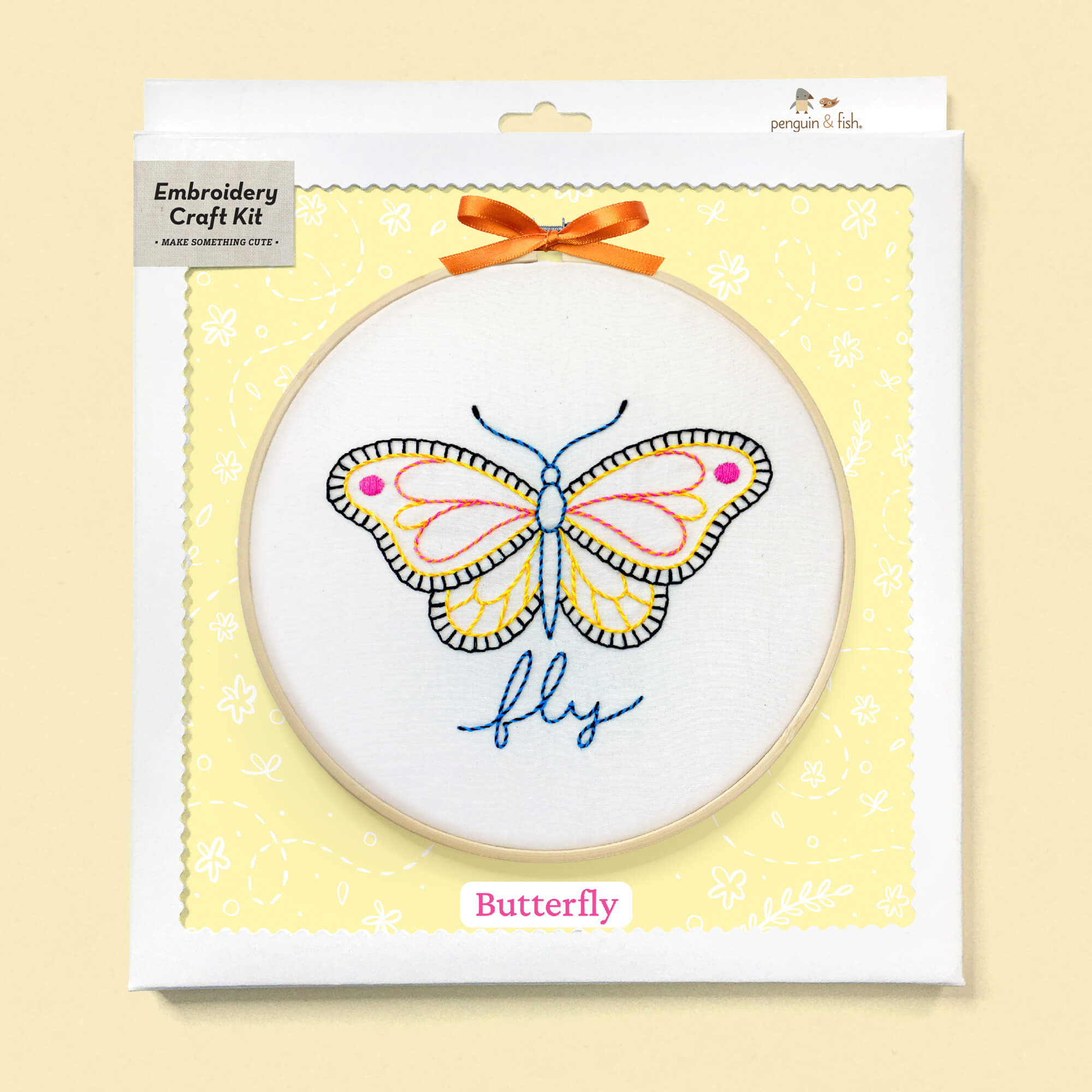 Butterfly embroidery kit in a box