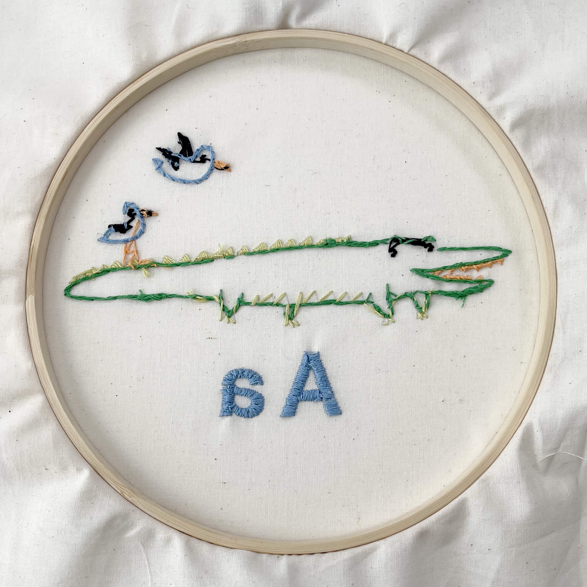A clean back of an embroidery project