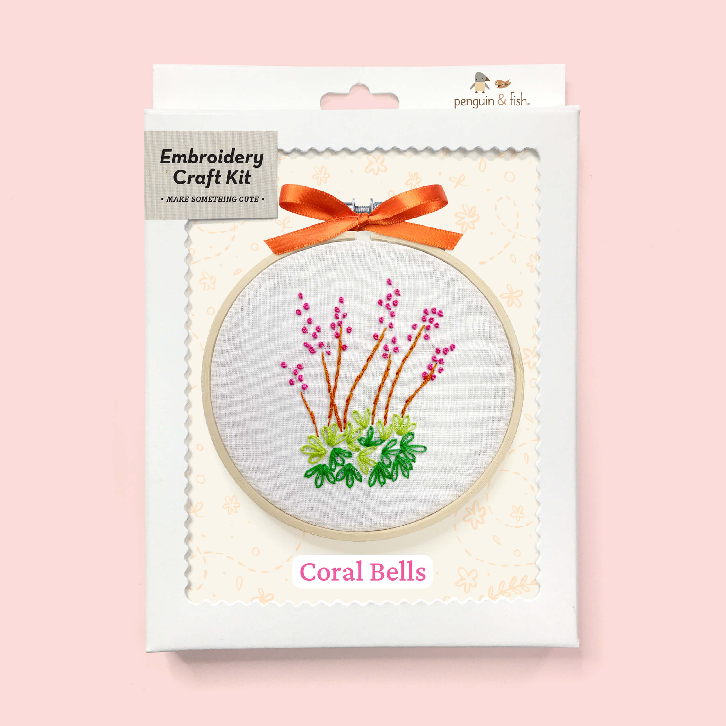 Coral Bells embroidery kit in a box