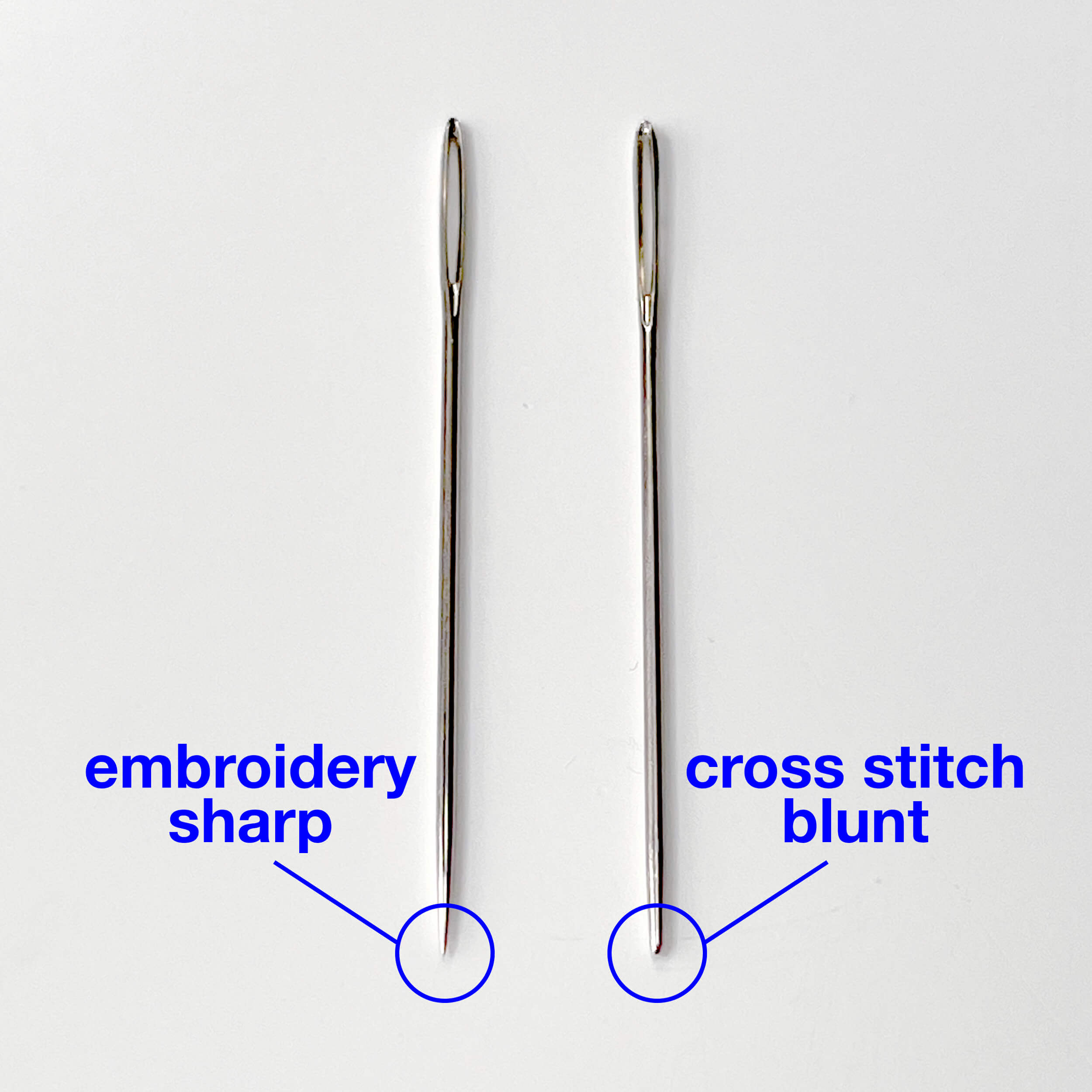 embroidery and cross stitch needle comparison
