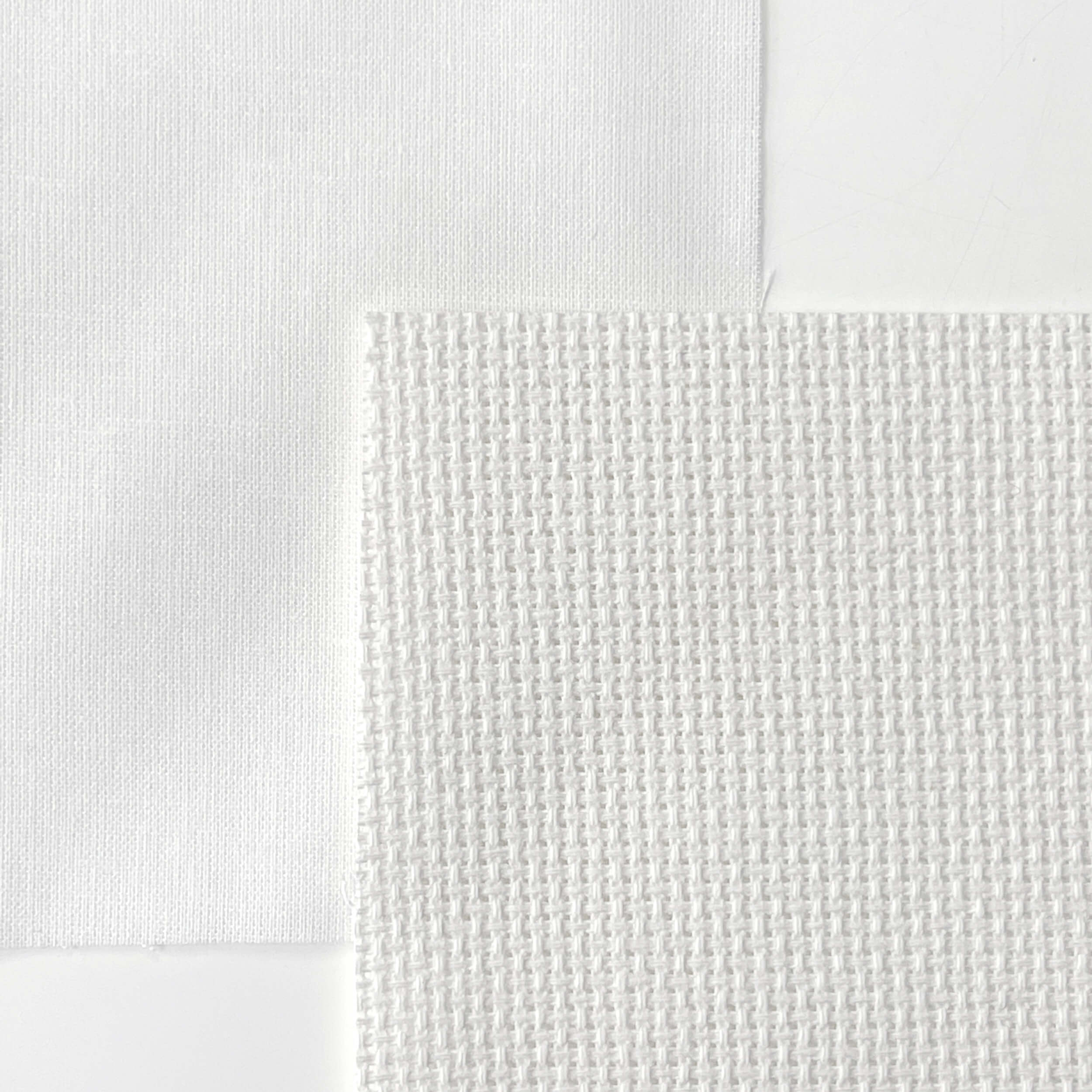 side-by-side embroidery fabric vs cross-stitch fabric