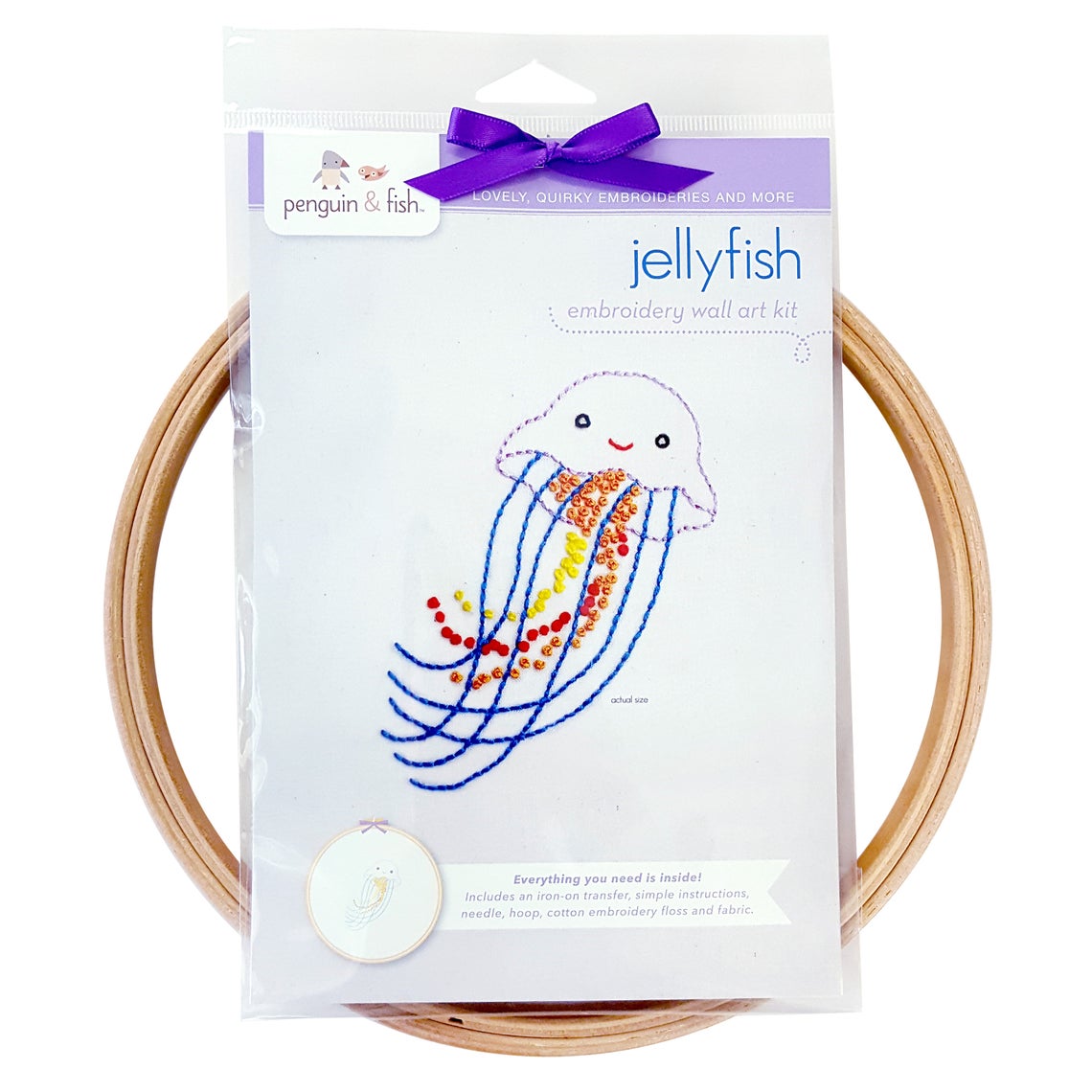 Jellyfish embroidery kit for beginners