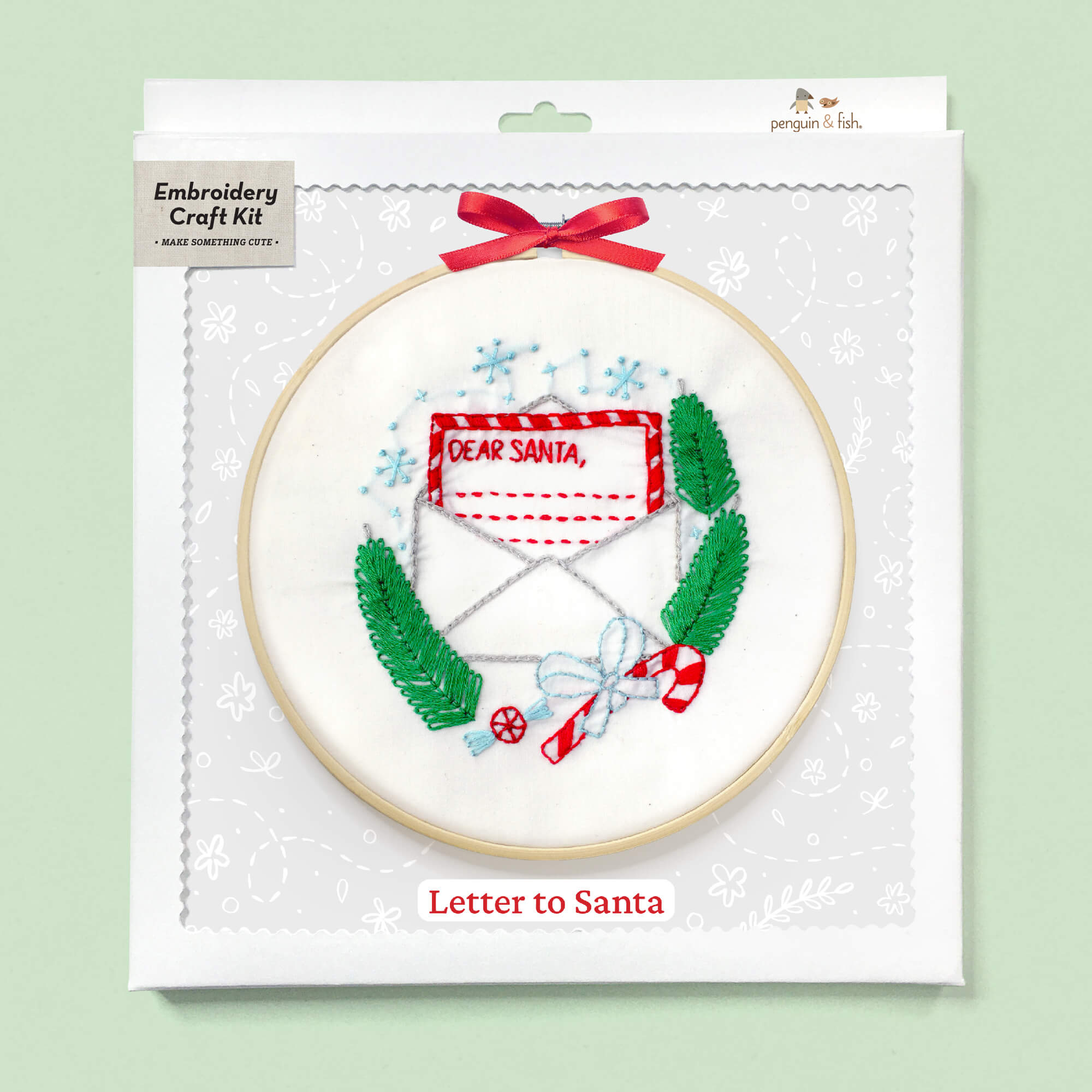 Letter to Santa embroidery kit in a box