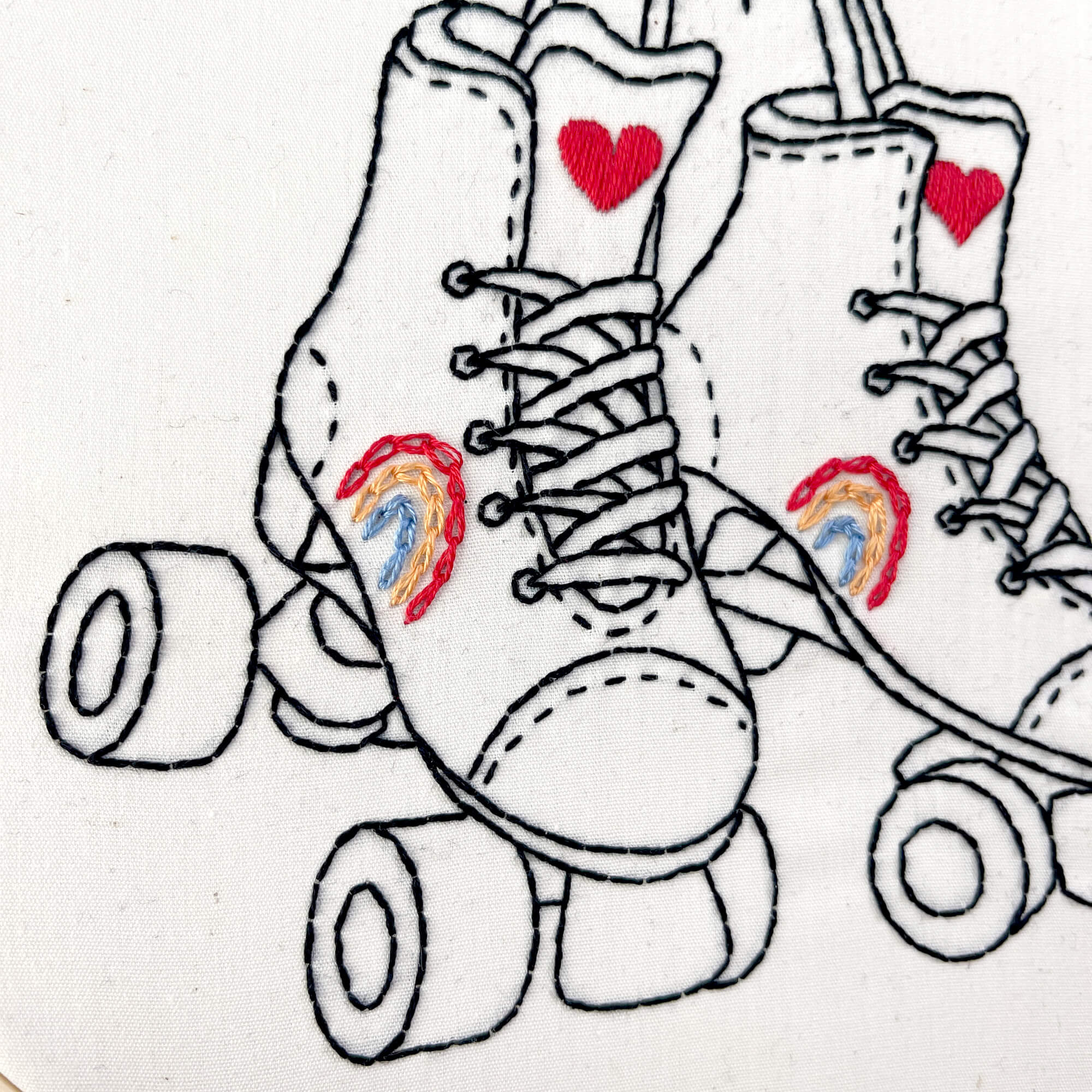 Rollerskates embroidery pattern