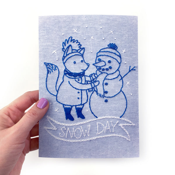 Snow day holiday greeting card