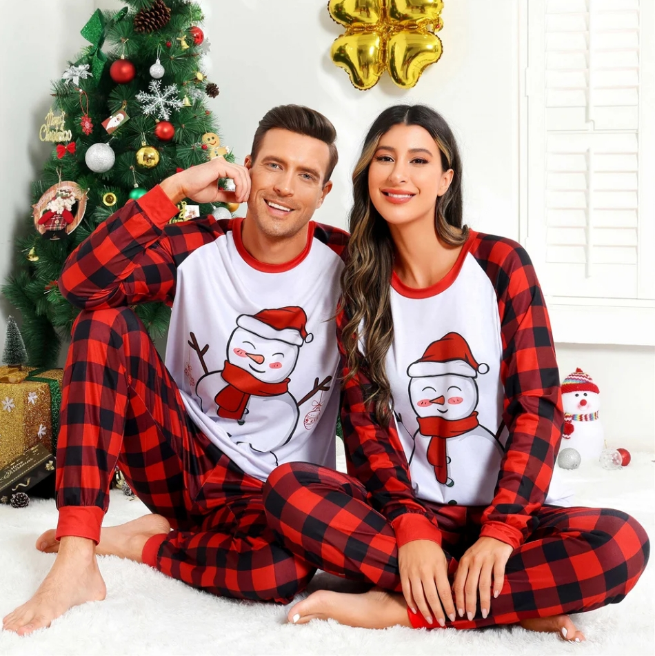 Matching silk pajamas for couples christmas