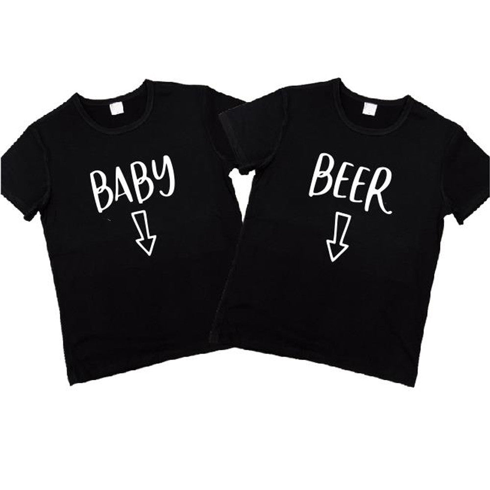 Cute Pregnancy Announcement Shirts Couple | My Couple Goal Black / Him / M