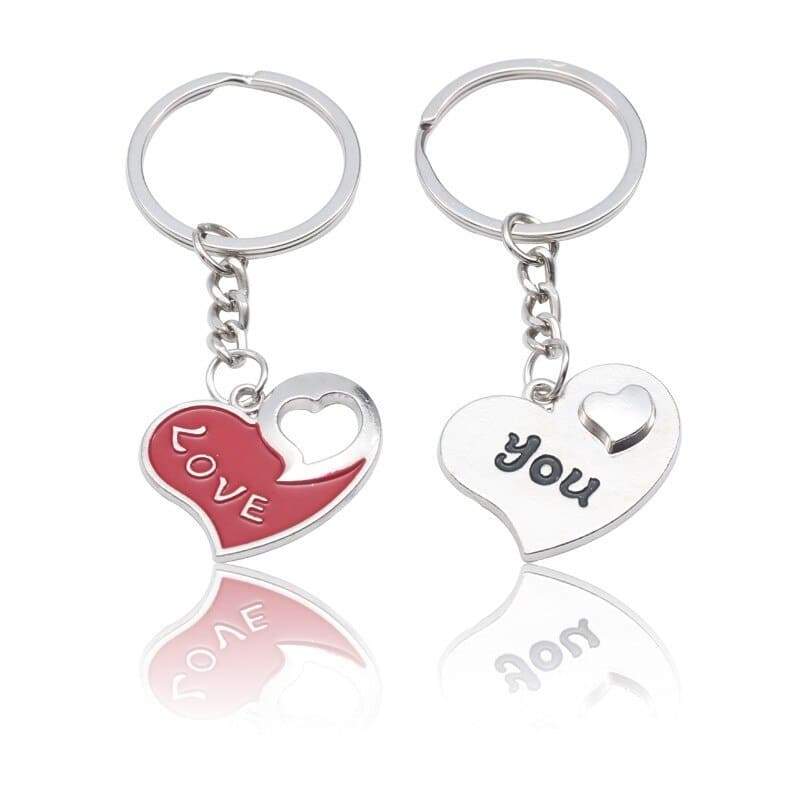 New Pareja Porte Clef Casual Couple I LOVEYOU Heart Car Keychain