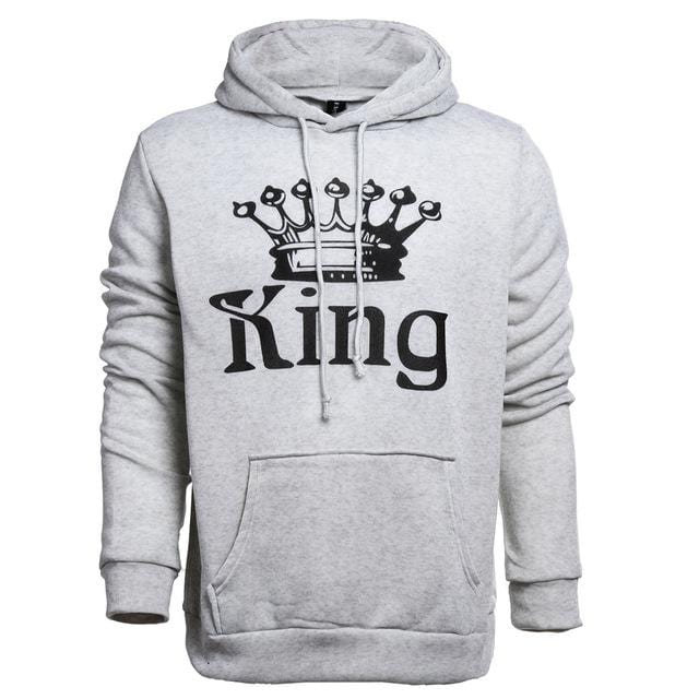 King & Queen - Couple Crewneck - Sweatshirt Super Couple Sweater King Queen  GRAY