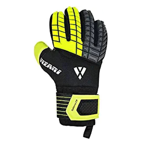 Salerno Goalkeeper Gloves With Finger Support Protection-Black-Yellow-Grey