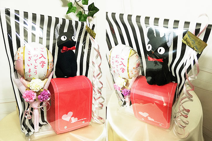 トトロ 黒猫ジジ ジブリ  ぬいぐるみ 卒業祝 入学祝   ぬいぐるみ&ンドセル お菓子&ミニバルーン　プレゼント