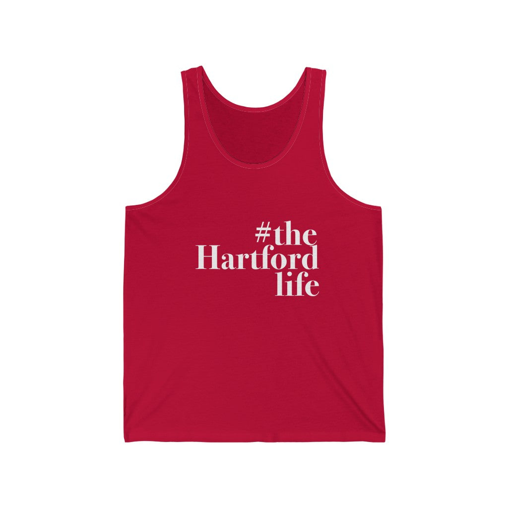  #thehartfordlife Unisex Jersey Tank  Proceeds help grow Finding Connecticut's website and brand.   Click here to go back to our home page. 