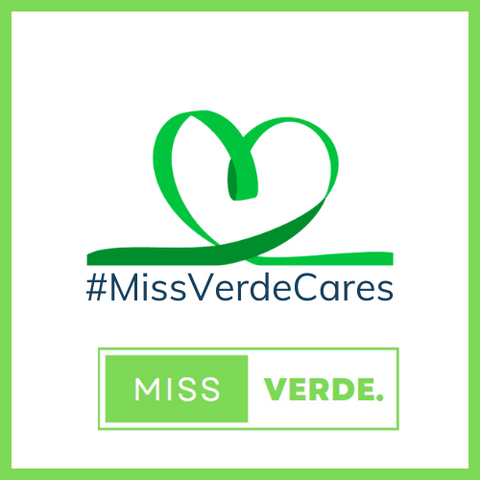 #MissVerdeCares logo green white