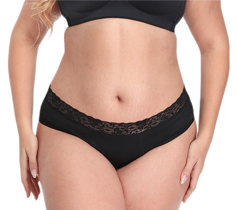 heavy absorption lace waist period panty black