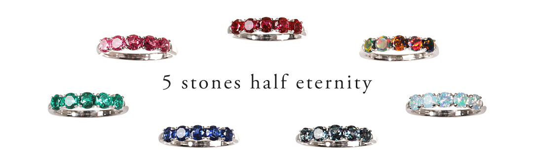 5 stones half eternity