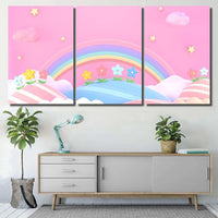 Thumbnail for 3D Rendering Picture Sweet Cartoon Mountains - Fantasy Canvas Print