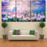 Thumbnail for Floral Summer Fantastic Landscape Pink Lilies - Fantastic Canvas Art Wall Decor