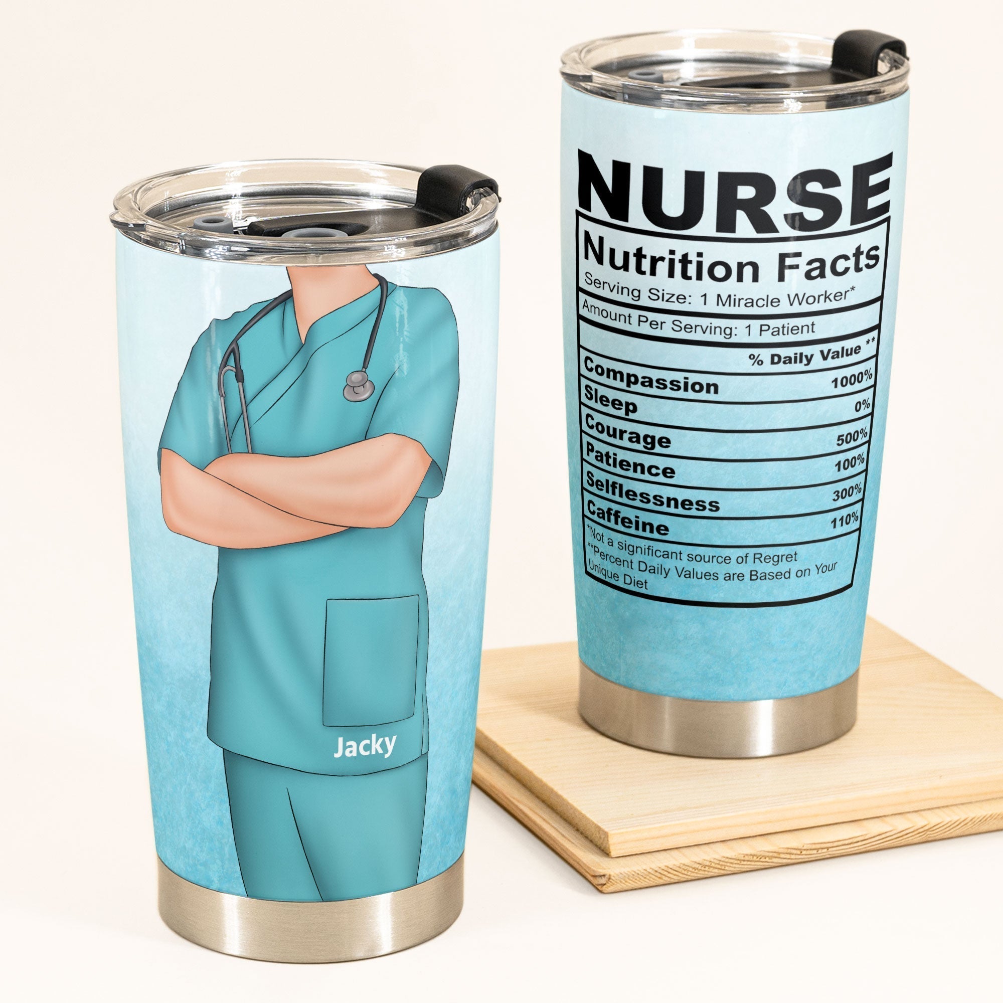 Nurse Water Bottle Nurse Nutritional Facts Aluminum Water Bottle Funny Nurse  Gifts AWB-0007 