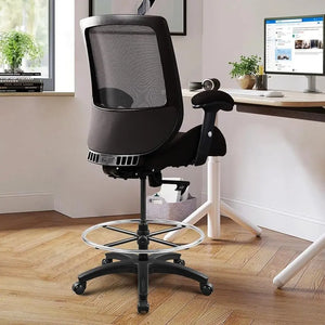 BOLISS Big and Tall 400lbs Mesh Ergonomic Drafting Chair,Tall Office Chair, Standing Desk Chair,Height Adjustable Armrest - ITZA Papa's Home Office Furniture