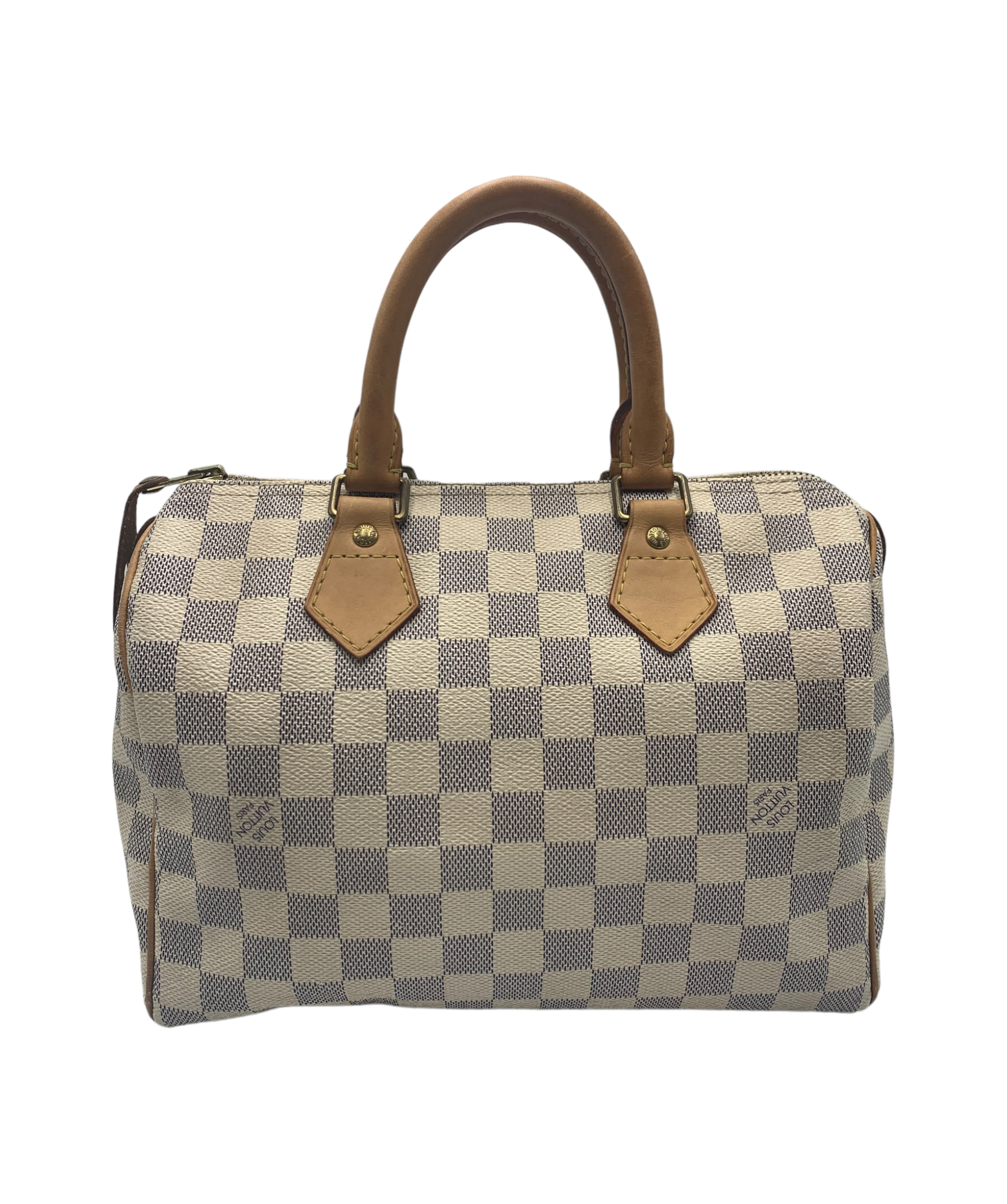 LOUIS VUITTON Speedy 25 Bandouliere Damier Azur Shoulder Bag White  eBay