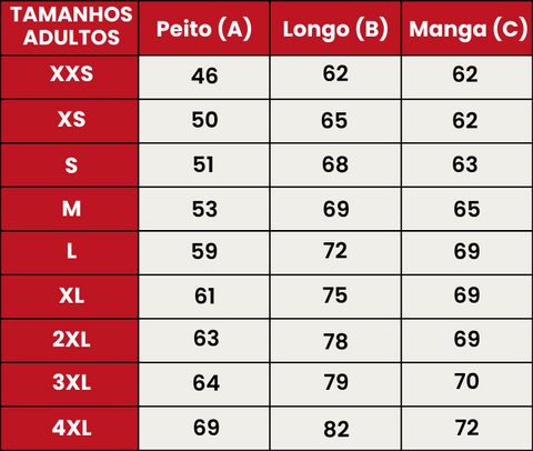 Guia de Tamanhos 325-ADULTOS