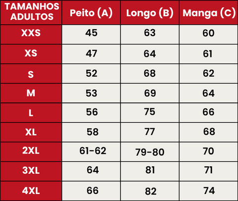 Guia de Tamanhos 505-ADULTOS