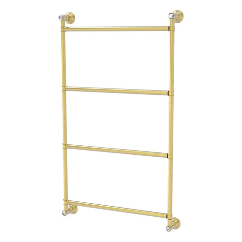 Allied Brass Clearview 16 x 5.65 Unlacquered Brass Solid Brass Gallery  Rail Glass Shelf With Dotted Accents