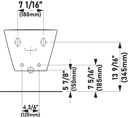 Laufen_Kartell_830331_Technical_Drawing_Front_View