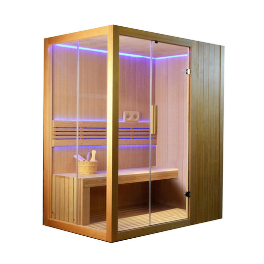 tijdelijk op gang brengen Prehistorisch Aleko Canadian Hemlock 3-4 Person Indoor Wet Dry Steam Sauna With 4.5 – US  Bath Store