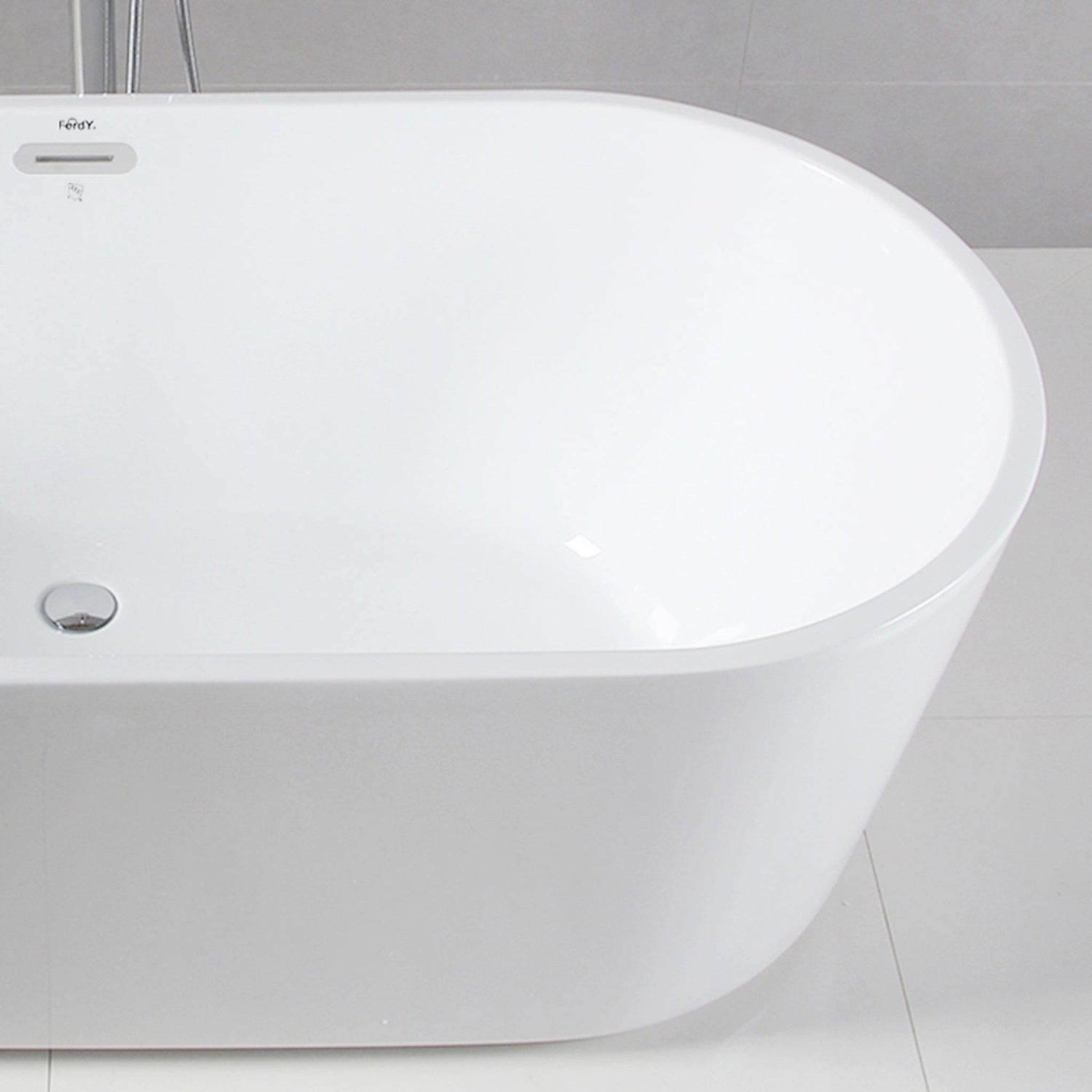 FT-AZ201 - ANZZI Sofi 5.6 ft. Center Drain Whirlpool and Air Bath Tub in  White